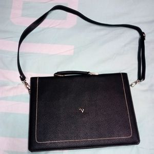Black Laptop Briefcase Bag with Shoulder Strap